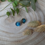 Oorknopje blauw glitter